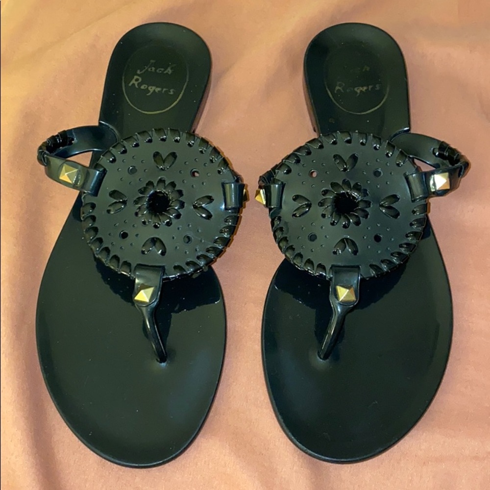 Jack Rogers | Black Jelly Flip Flop Sandals 5